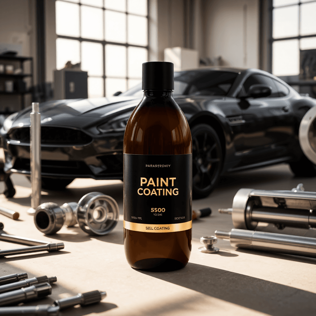 product photography of a bottle of paint coating