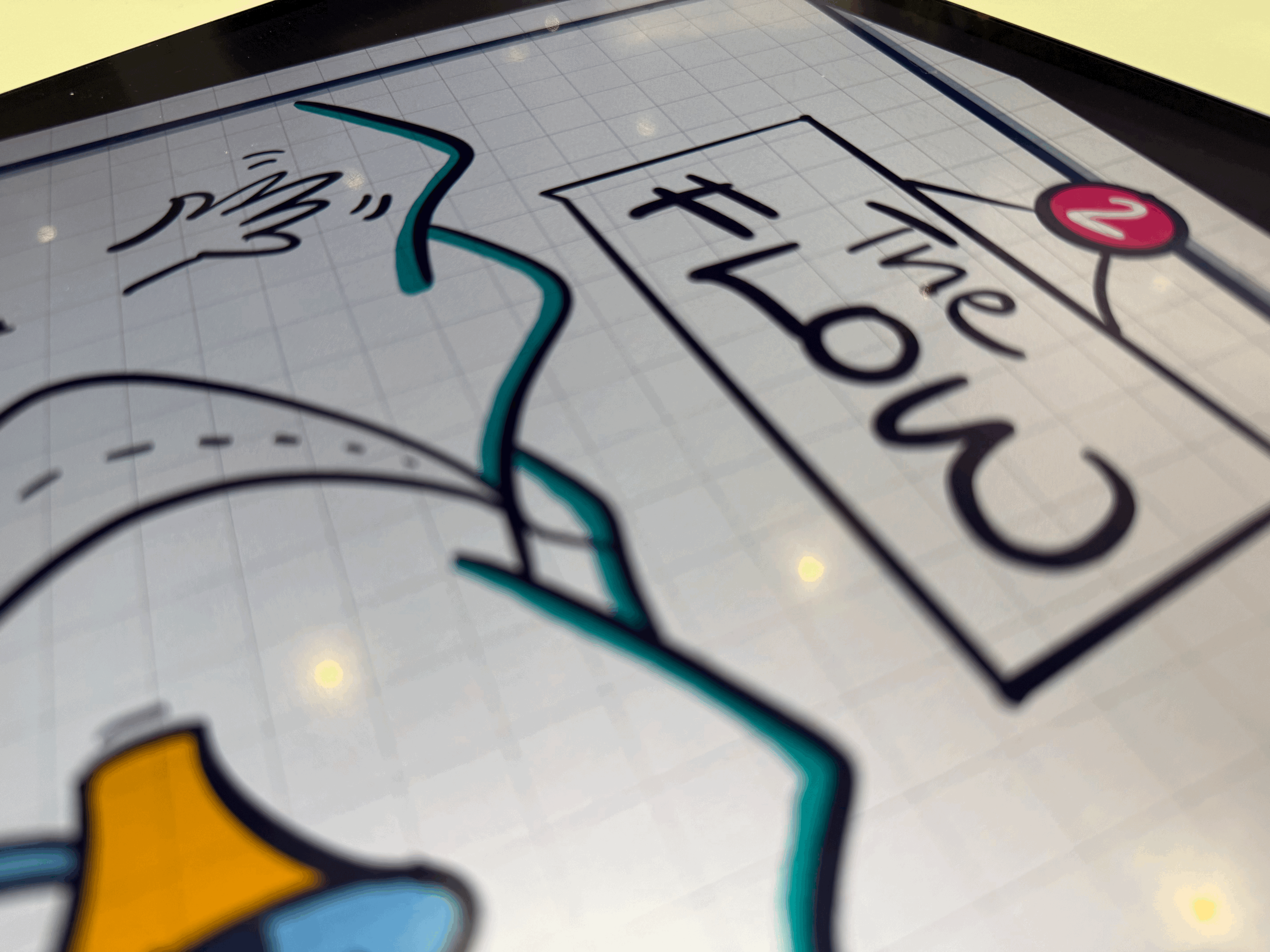 Image on iPad screen showing illustration for a training workshop chart