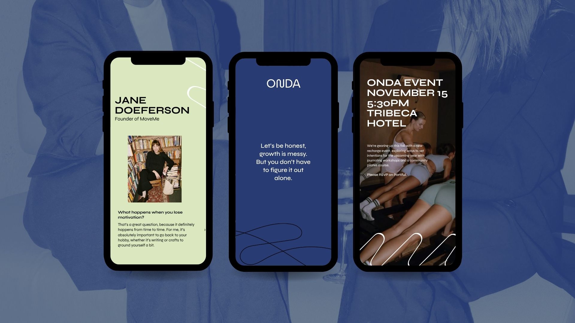 ONDA Women's Transformative Events NYC Brand Strategy and Visual Direction Art Direction Social Media Templates