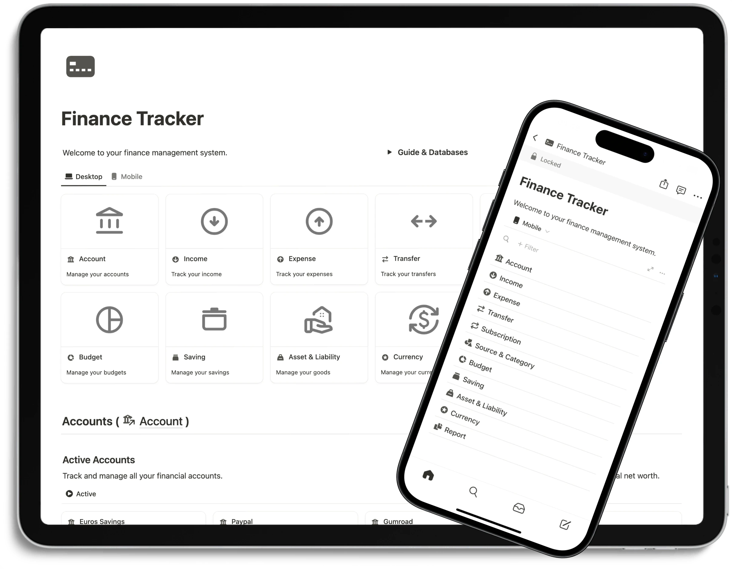 Notion Finance Tracker - Multi-Device