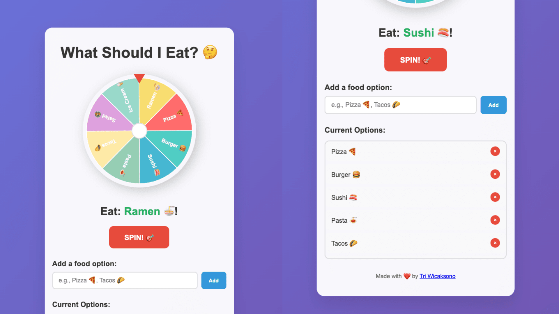Food Spinner App