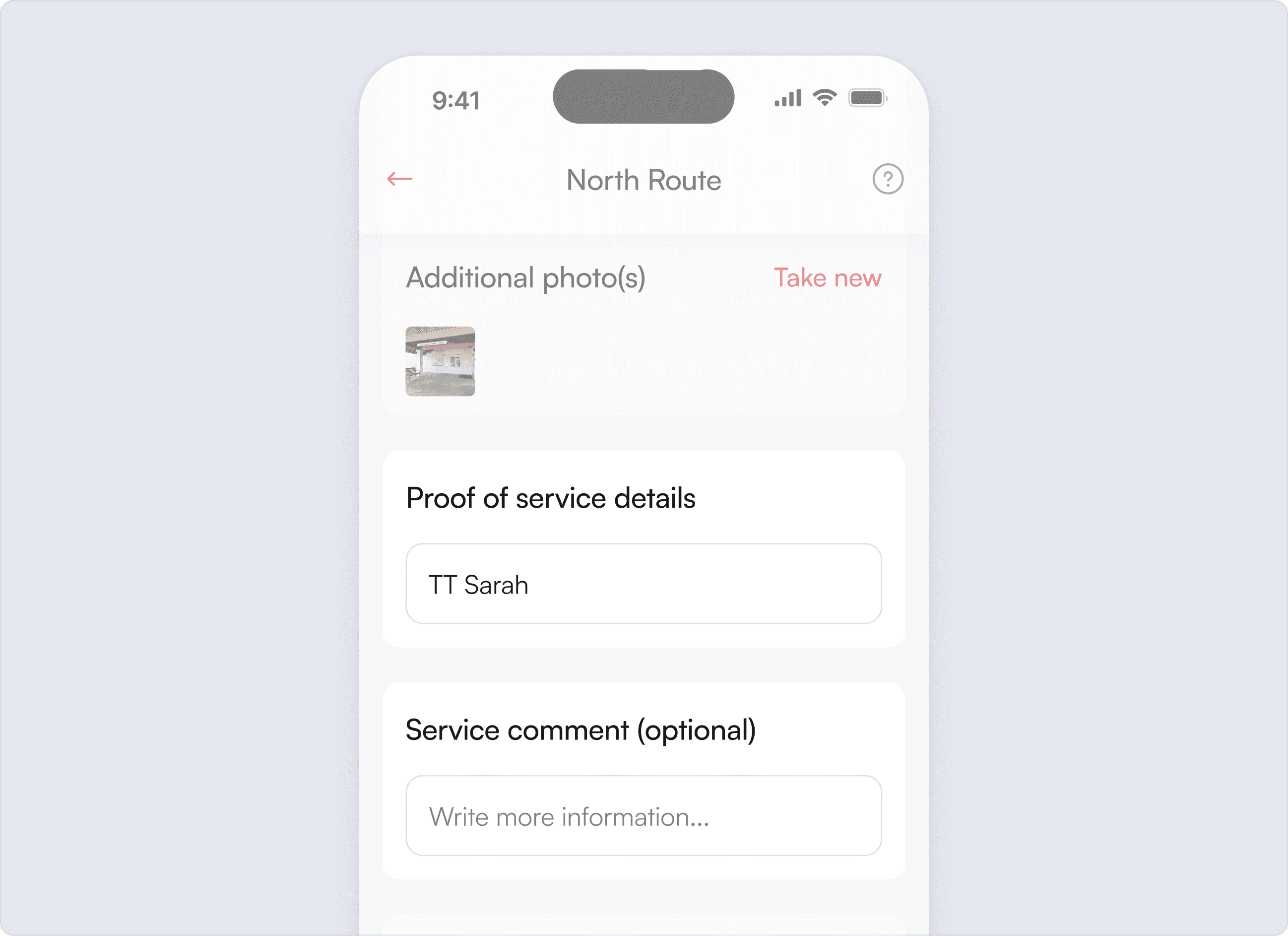 Proof of service details