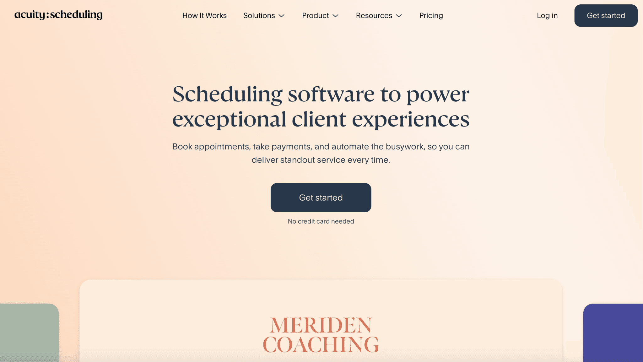  Acuity Scheduling's homepage screenshot