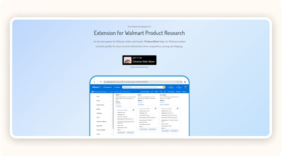 Page d’accueil de WalmartHunt