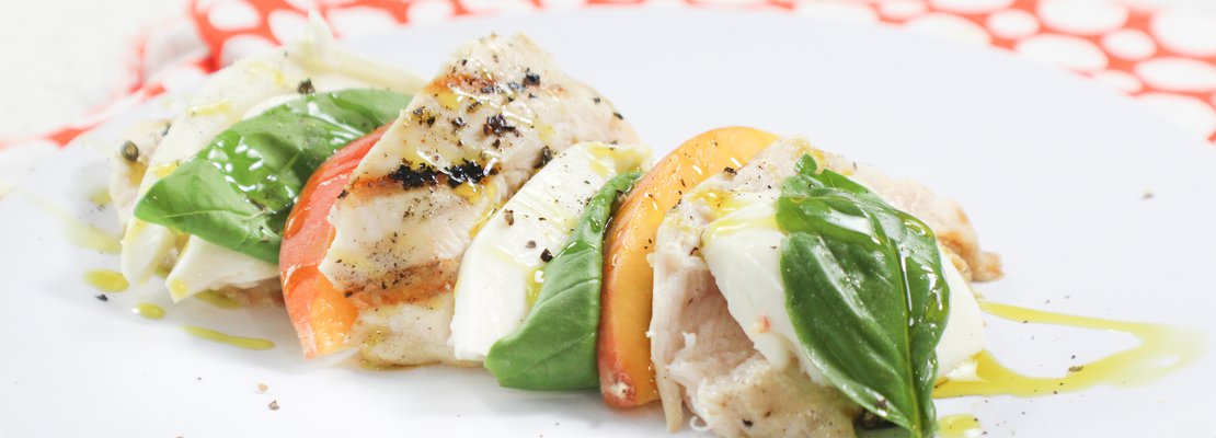grilled chicken peach caprese