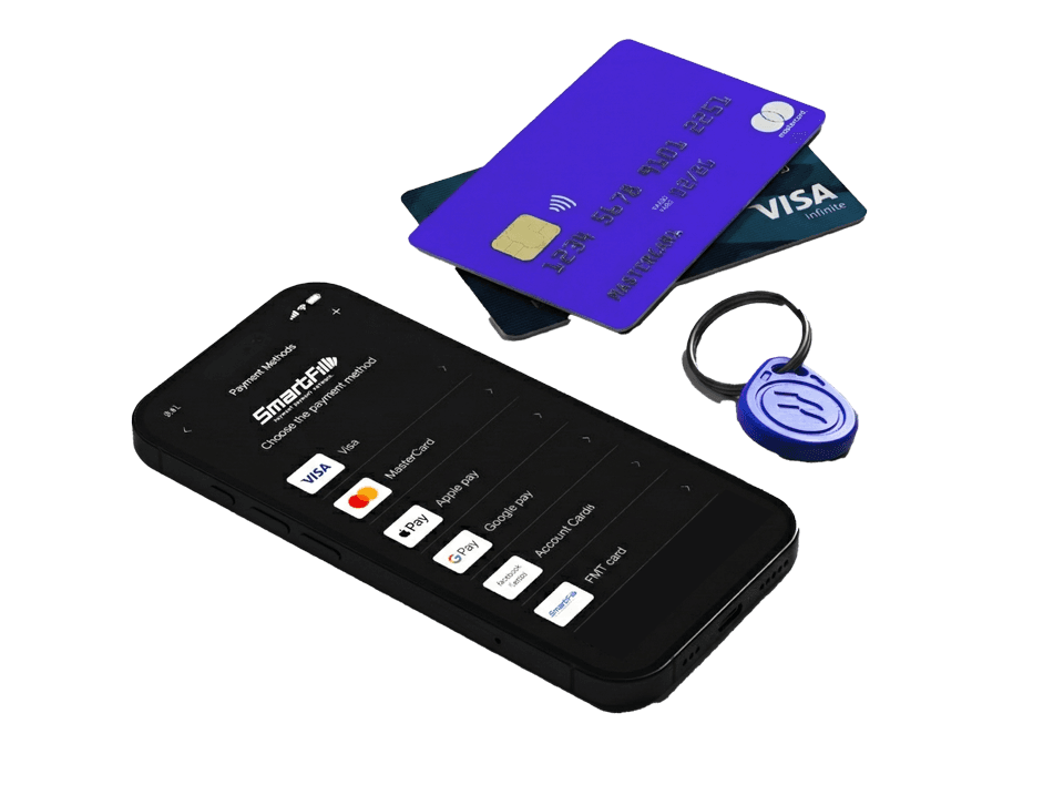 Keycard, FOB and user ID payment methods to access onsite fuel payment terminals