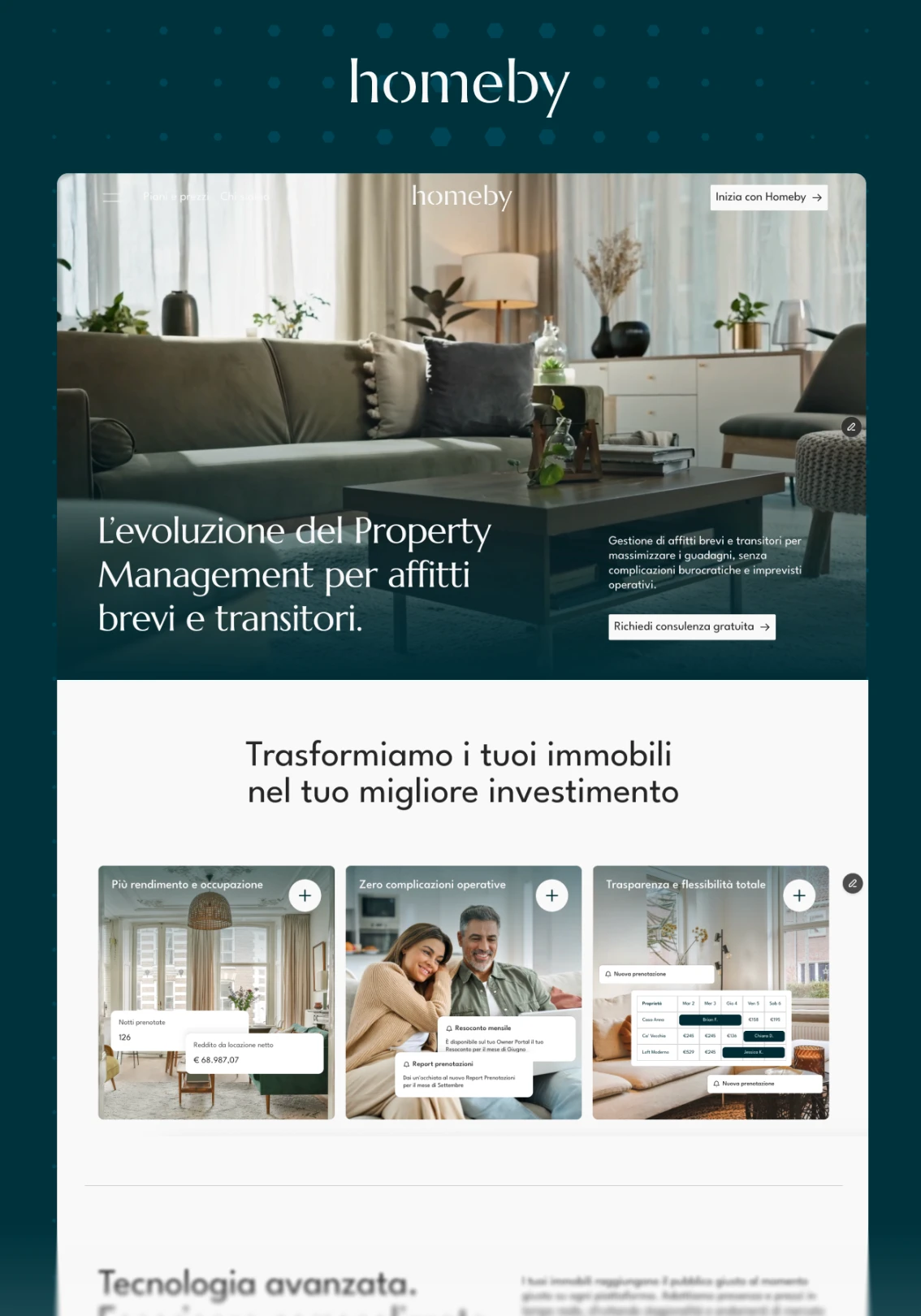 Homeby's desktop homepage