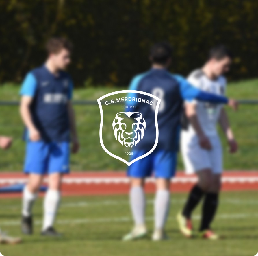 Template d’annonce de match pour le CS Merdrignac, design digital moderne en rouge et noir pour les réseaux sociaux