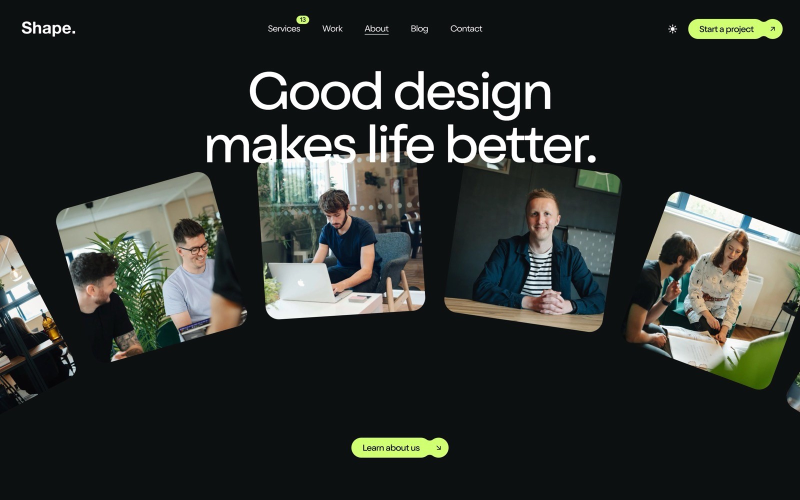 Made by Shape About section screenshot