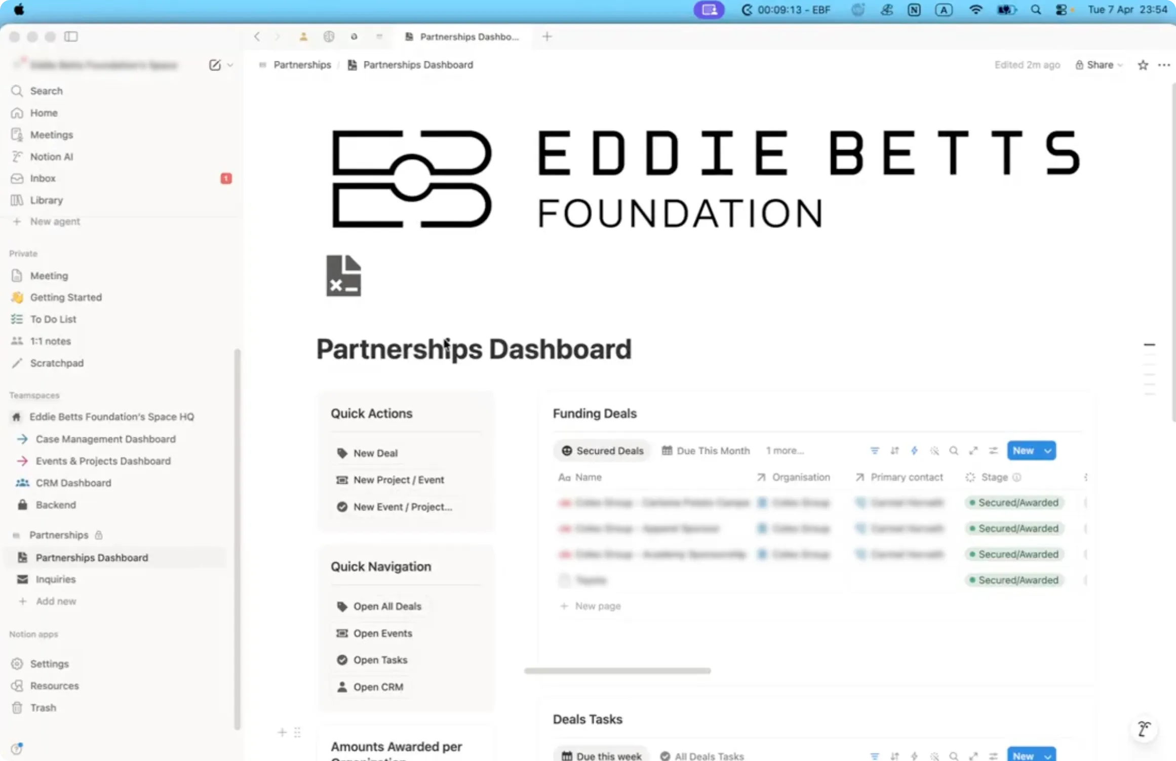 Eddie betts foundation workspace