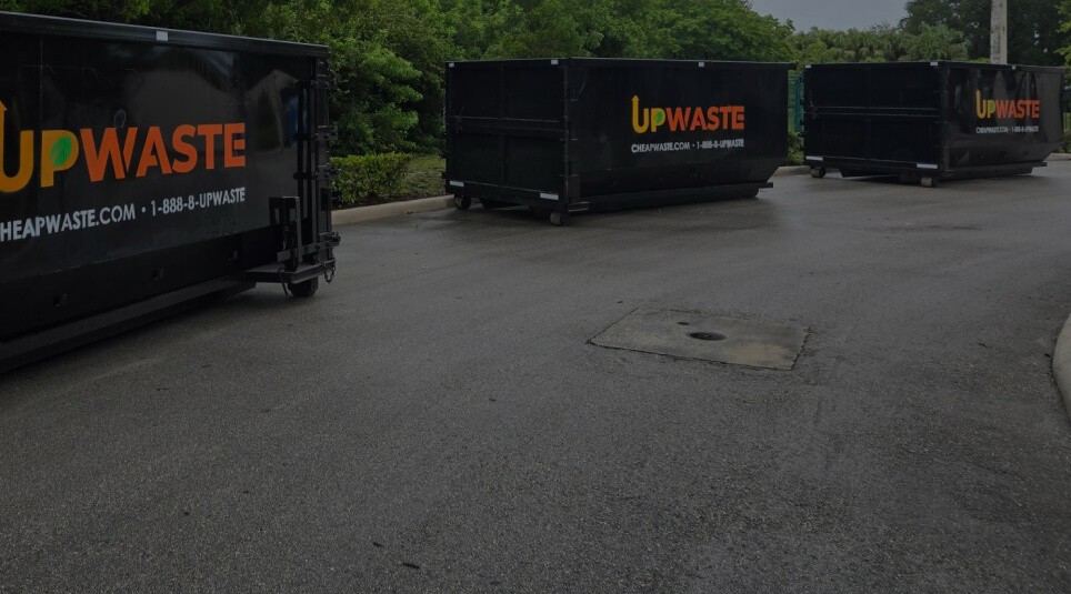 Dumpster outside of a residential house