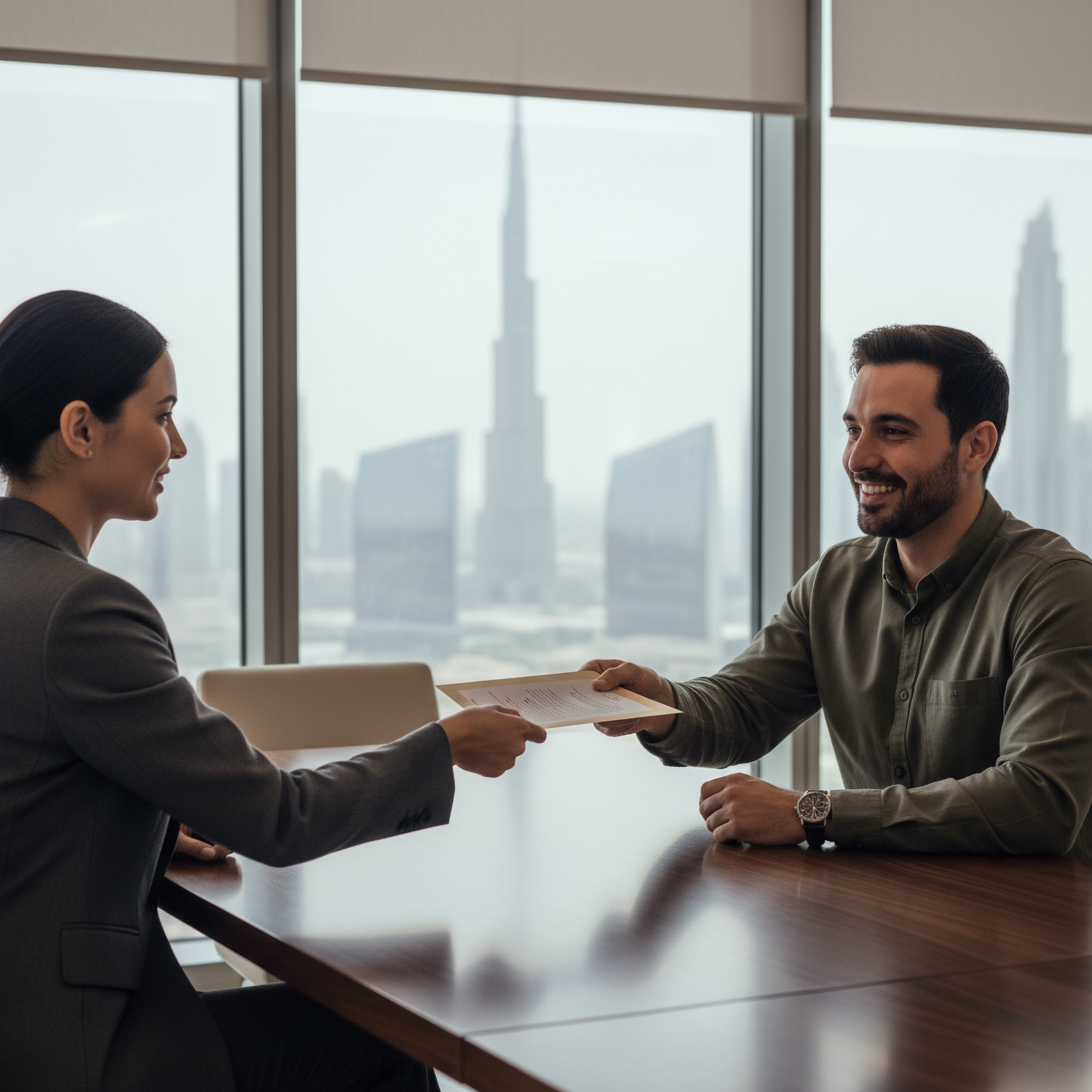 A recruiter with a client