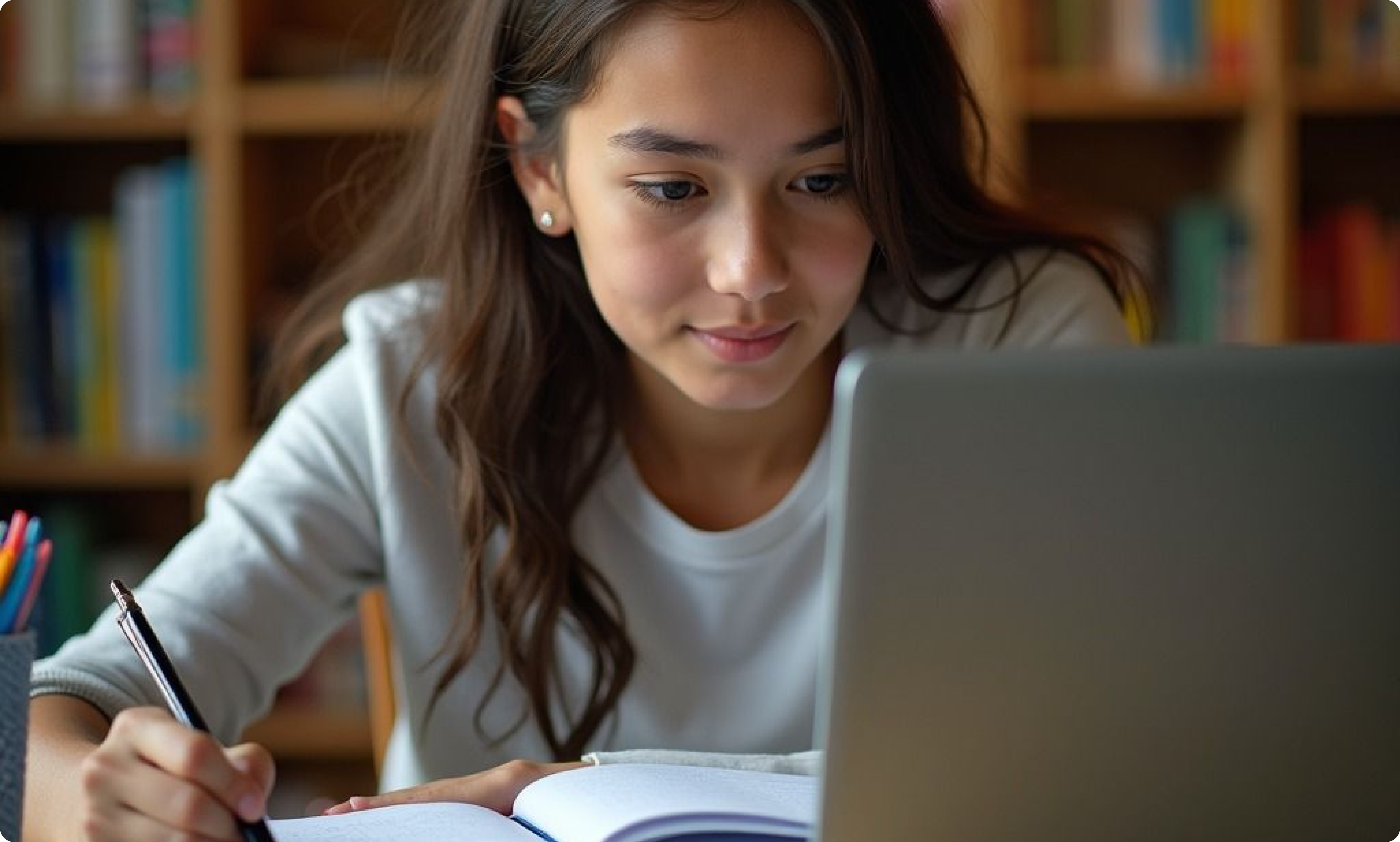 Girl  Is Studying 