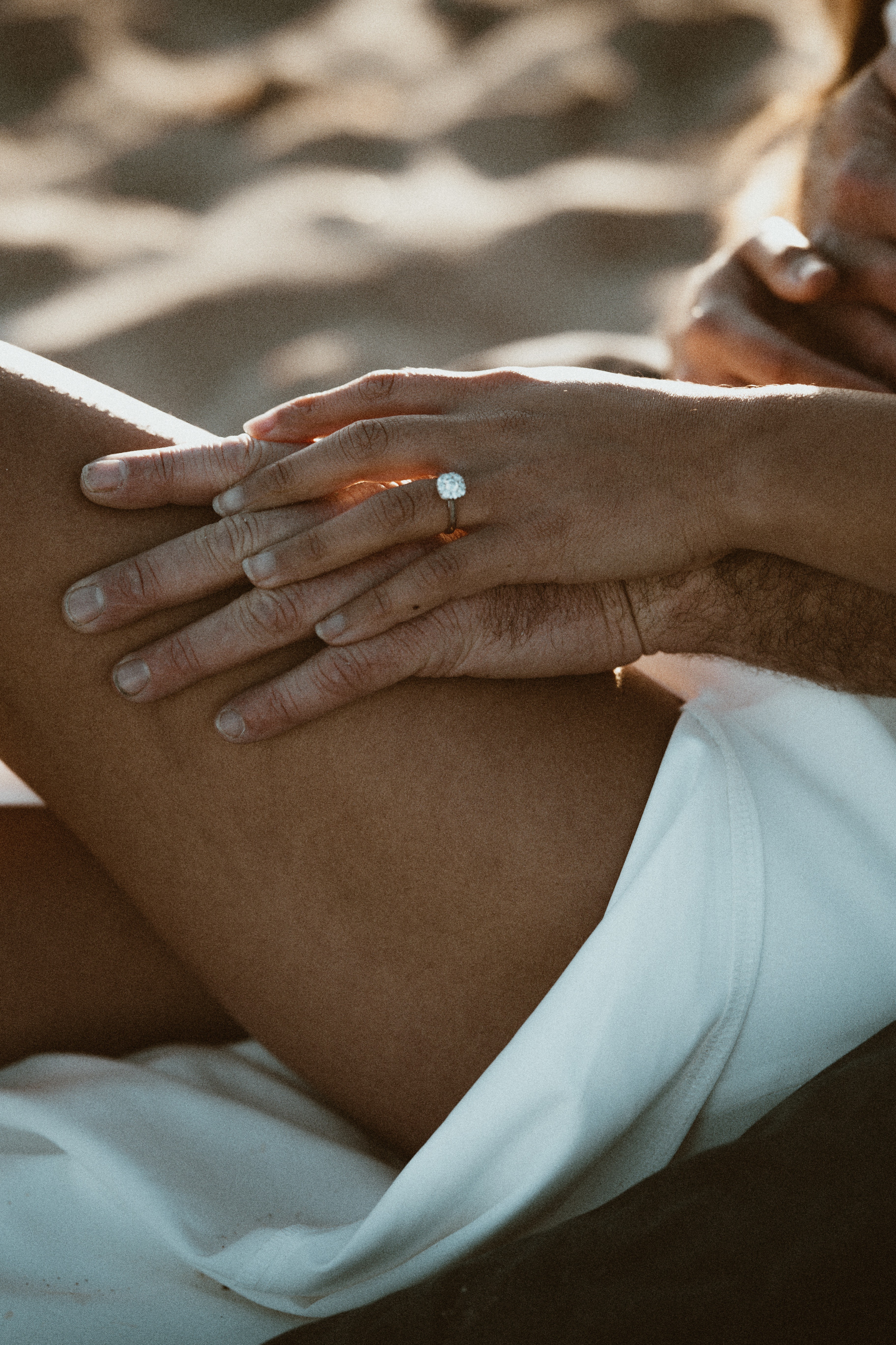 Couple in a windswept coastal ceremony