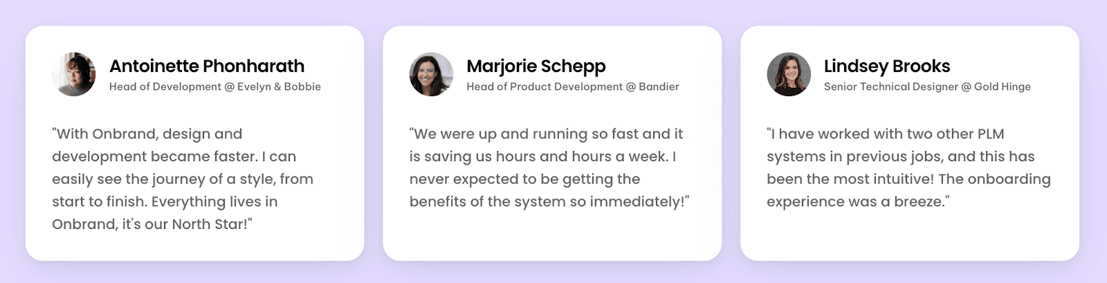 Onbrand testimonials