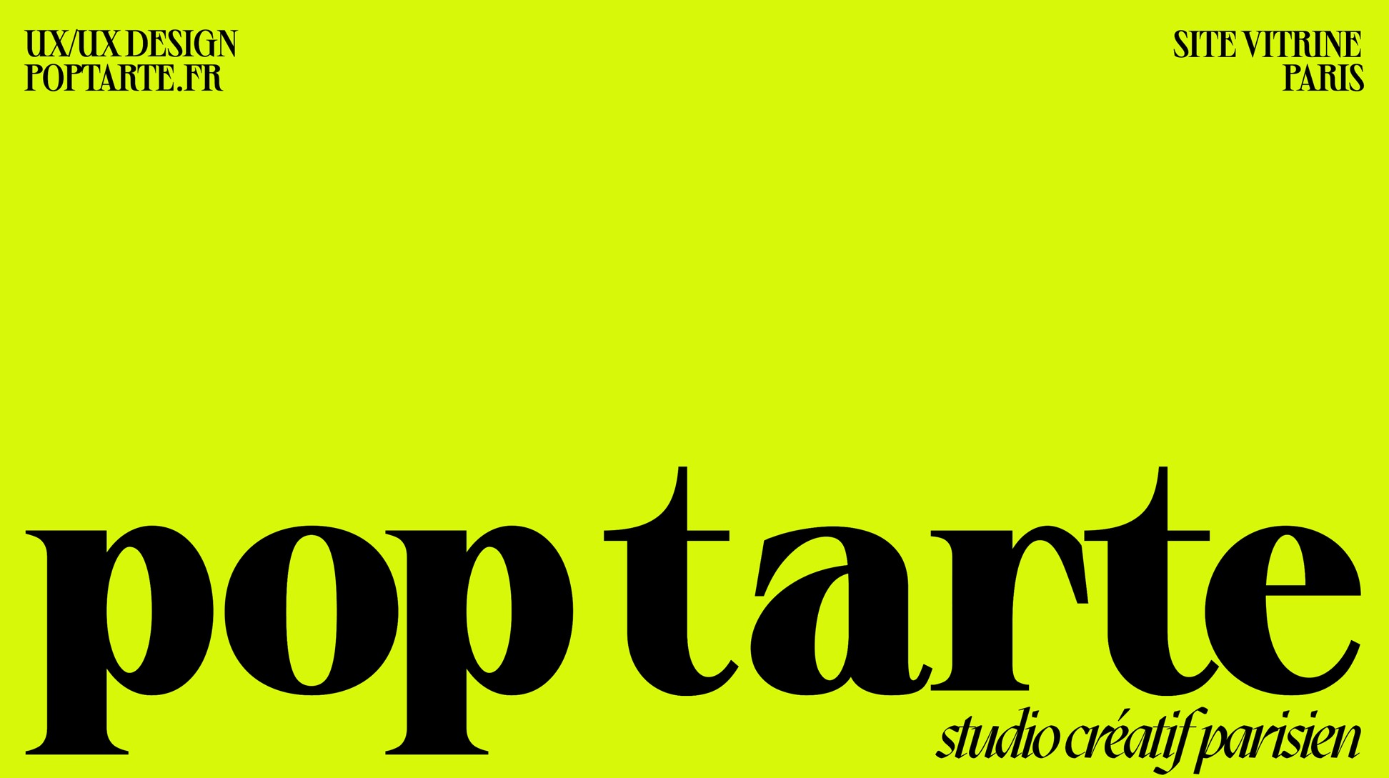 Logo Pop Tarte sur fond jaune fluo.