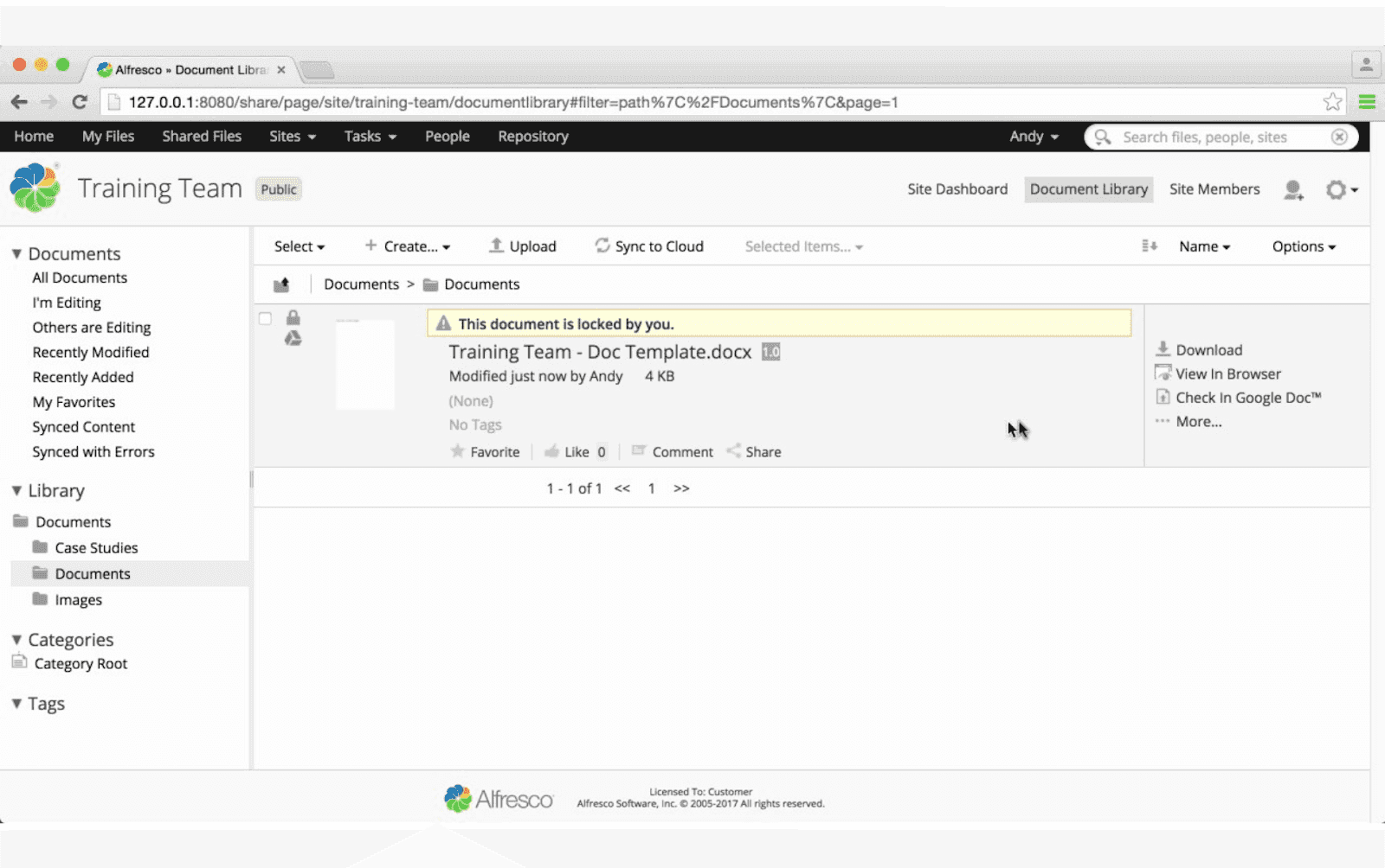 enterprise document management in Alfresco