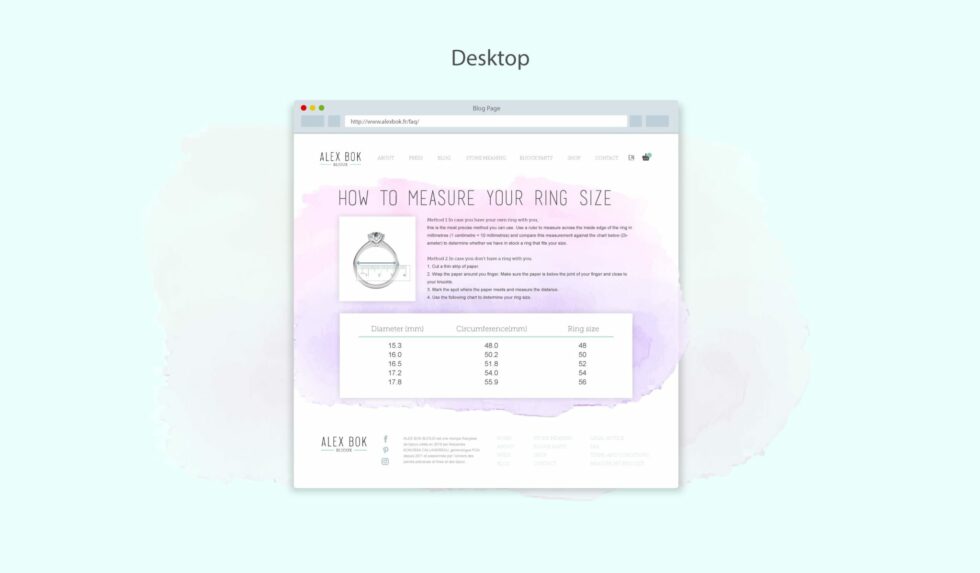 ALEX BOK website Size ring by Suzaku Productions