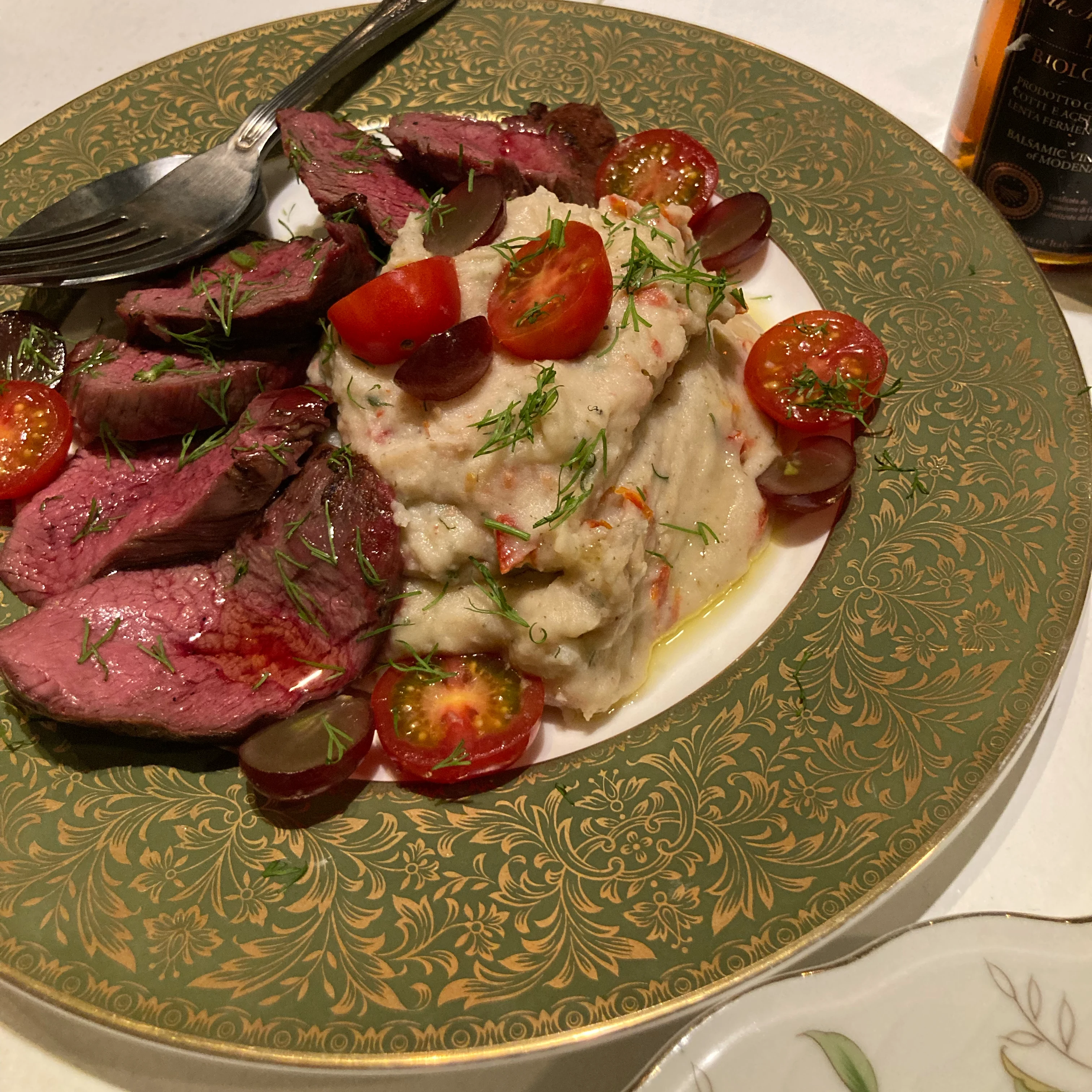 a plate of Hokkaido venison steam