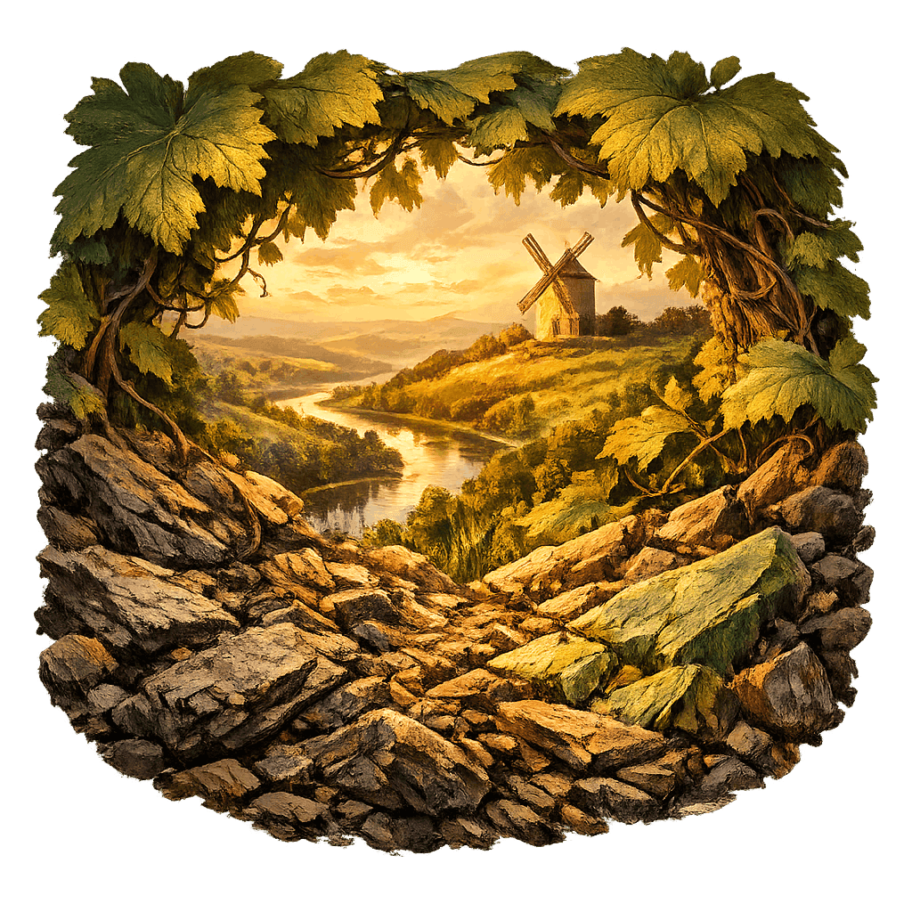 Detailed graphic of the Coteaux du Layon wine region.