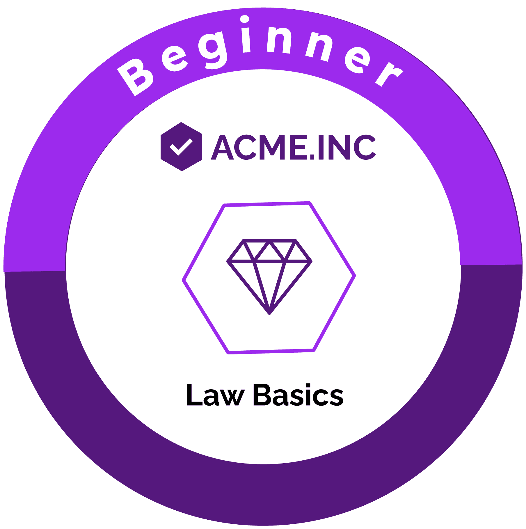 Wauld - Professional and direct purple course completion badge template