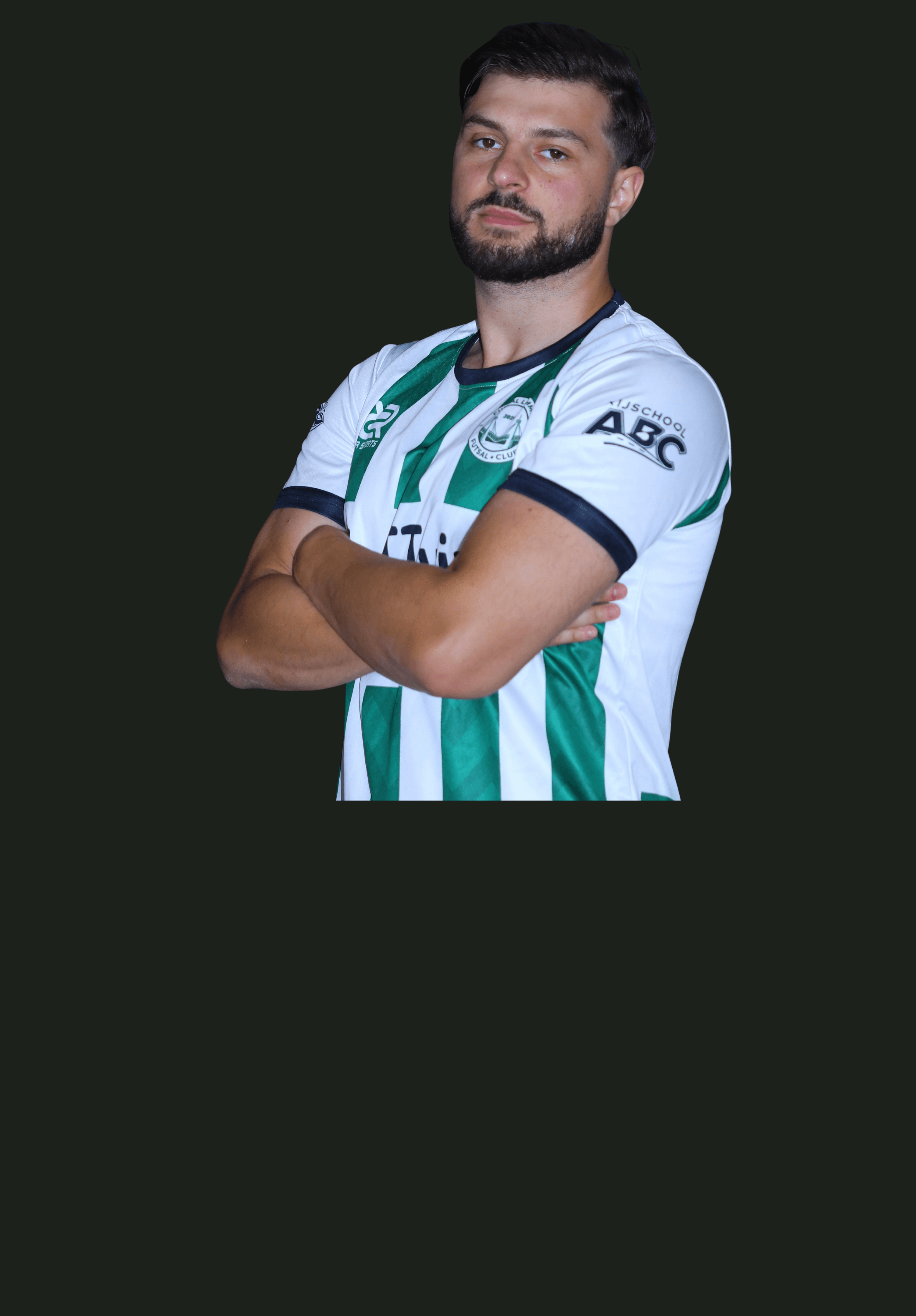 Player standing for camera.