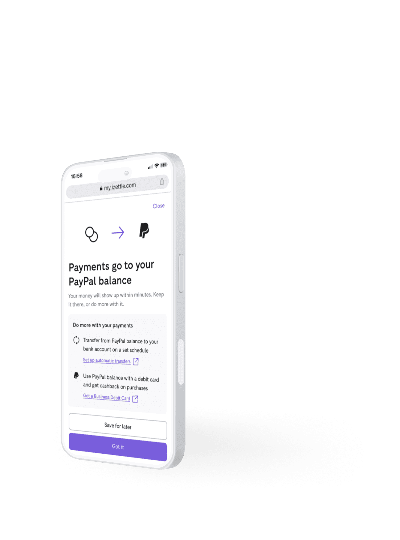 Screenshot of Zettle iPhone