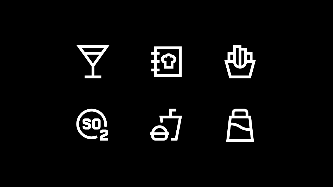 Sharp Line Food Icon Set