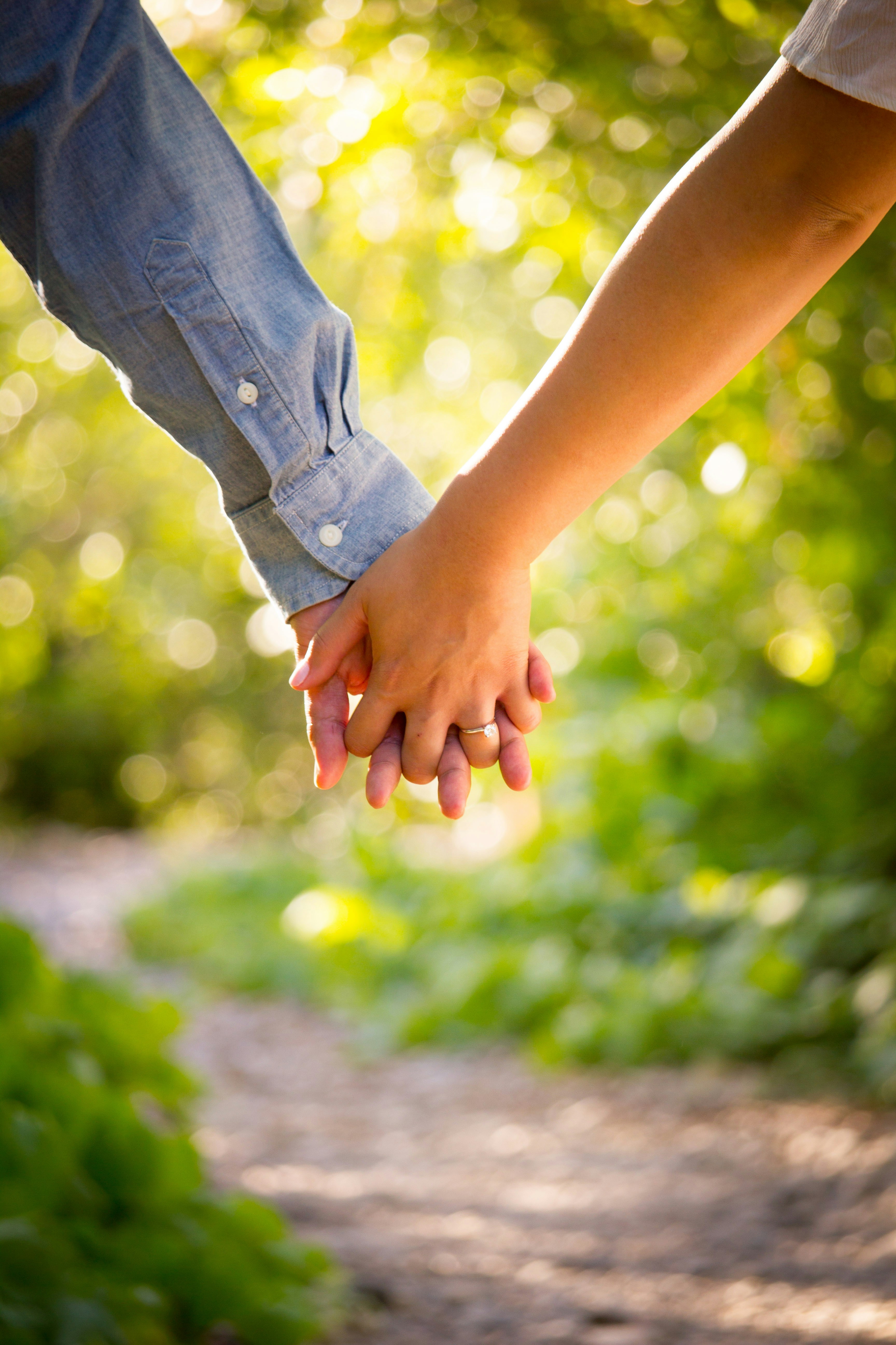 couple waking in nature