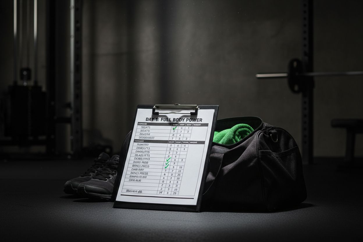 Workout template on clipboard