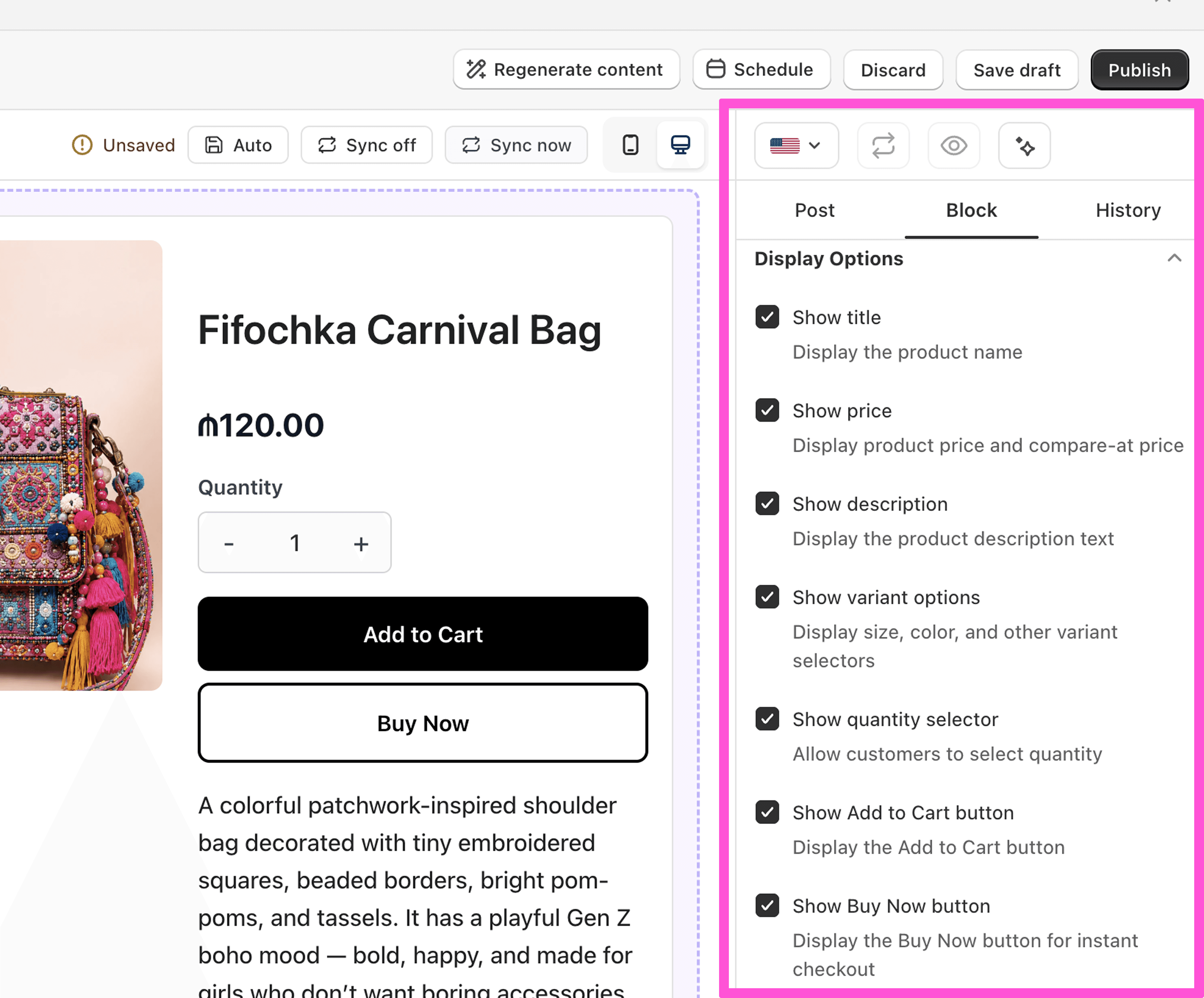 How to embed products to a blog post in Shopify?