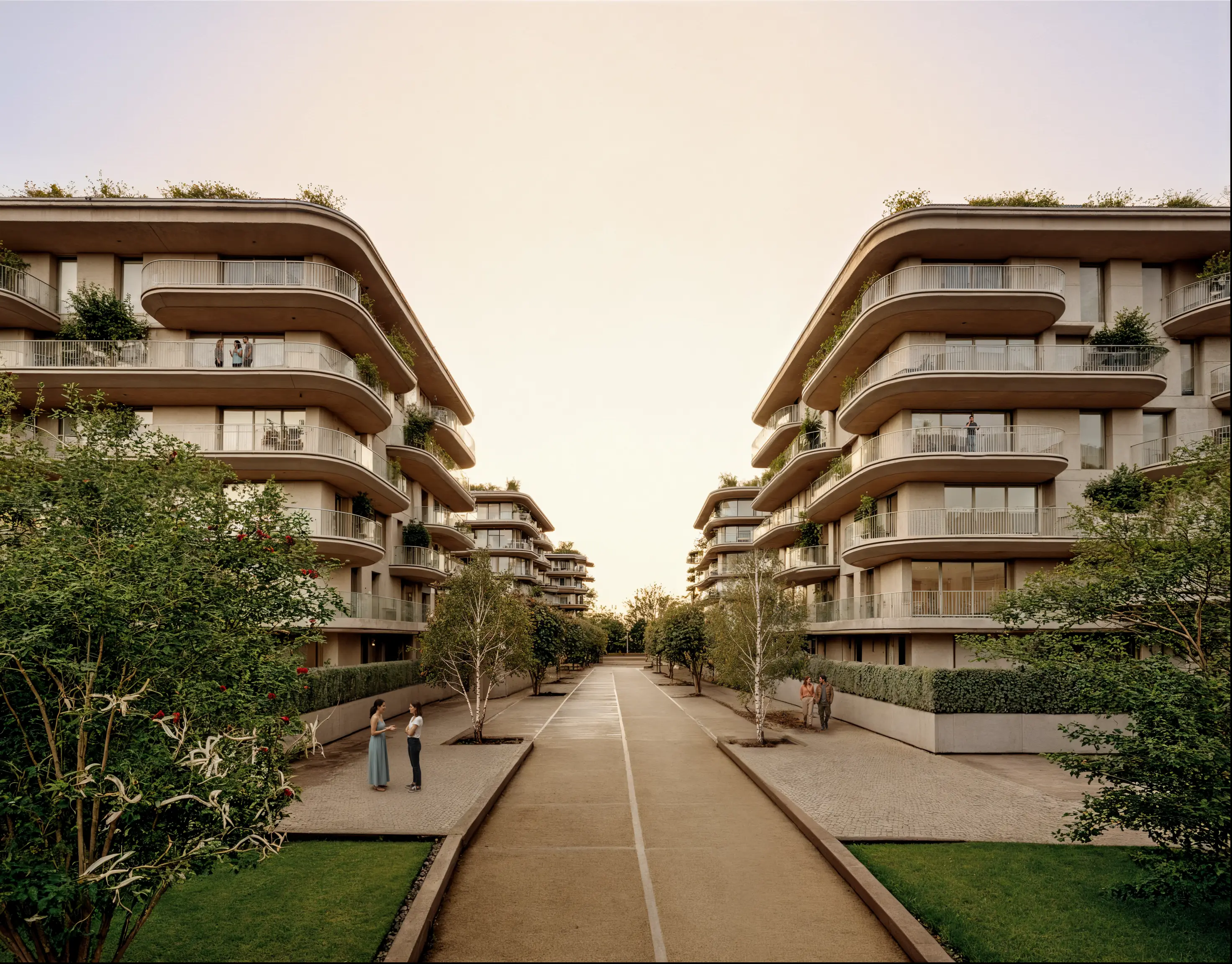 A photograph of Alto Jardins exteriors in Maia, Portugal. A project by Âncora Investments.