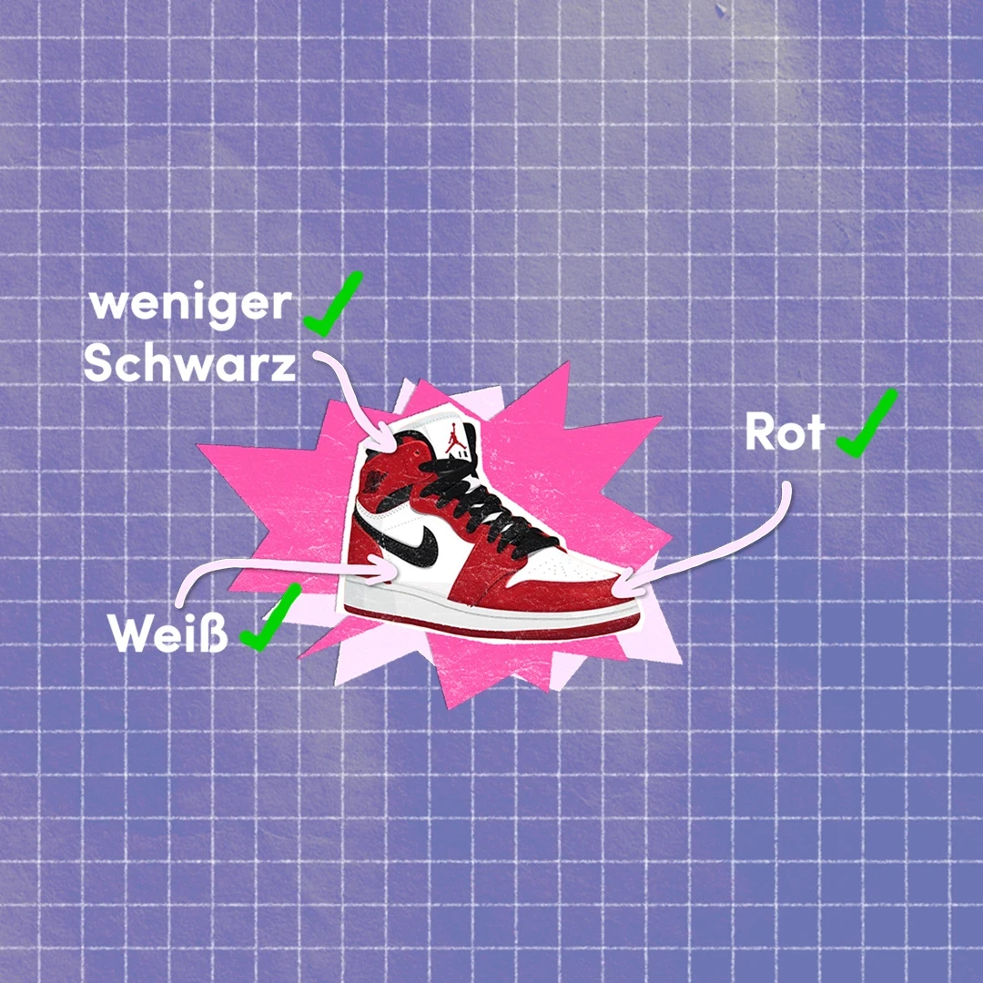 Air Jordans with descriptive words and arrows coming out