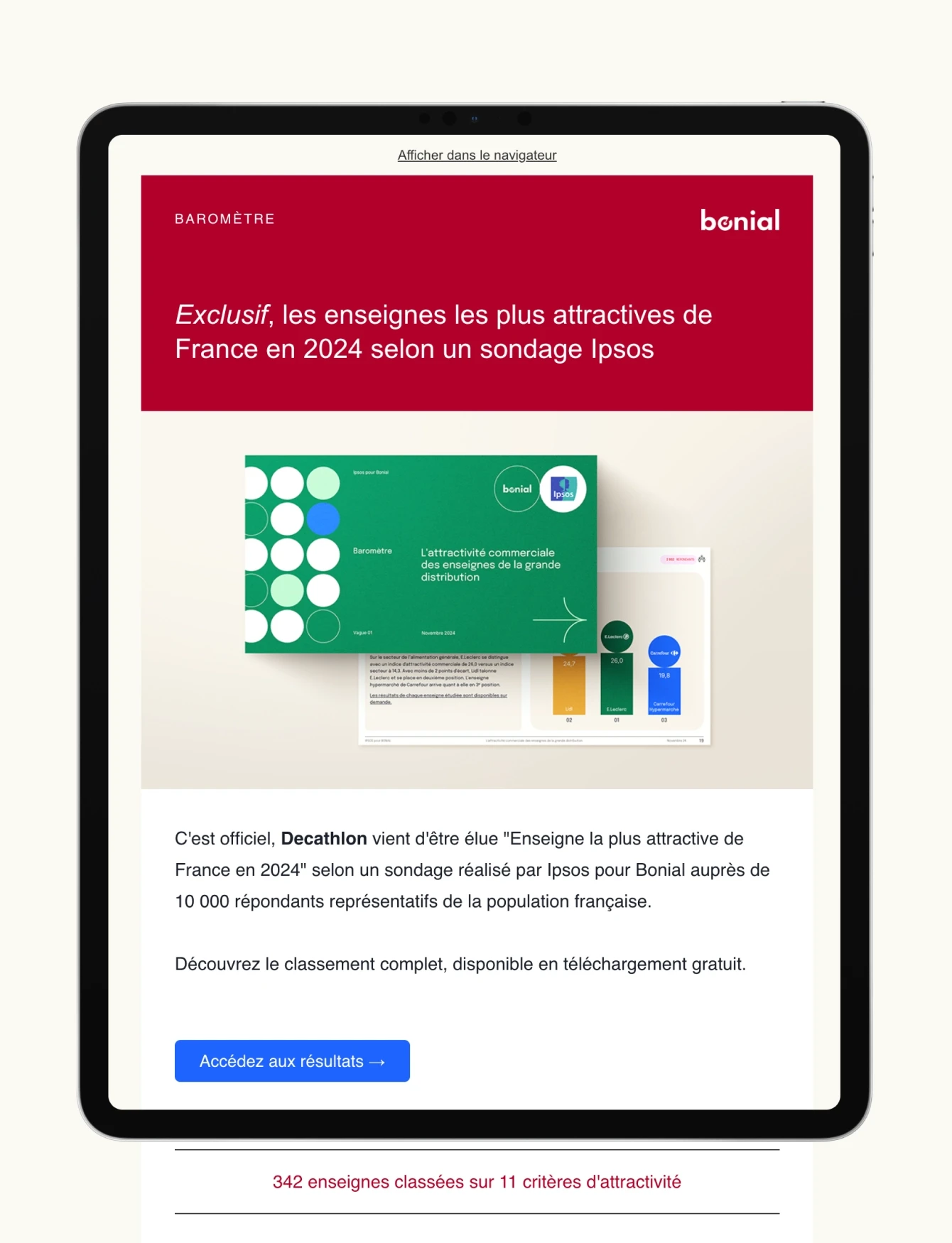 Email pour les enseignes les plus attractives de France