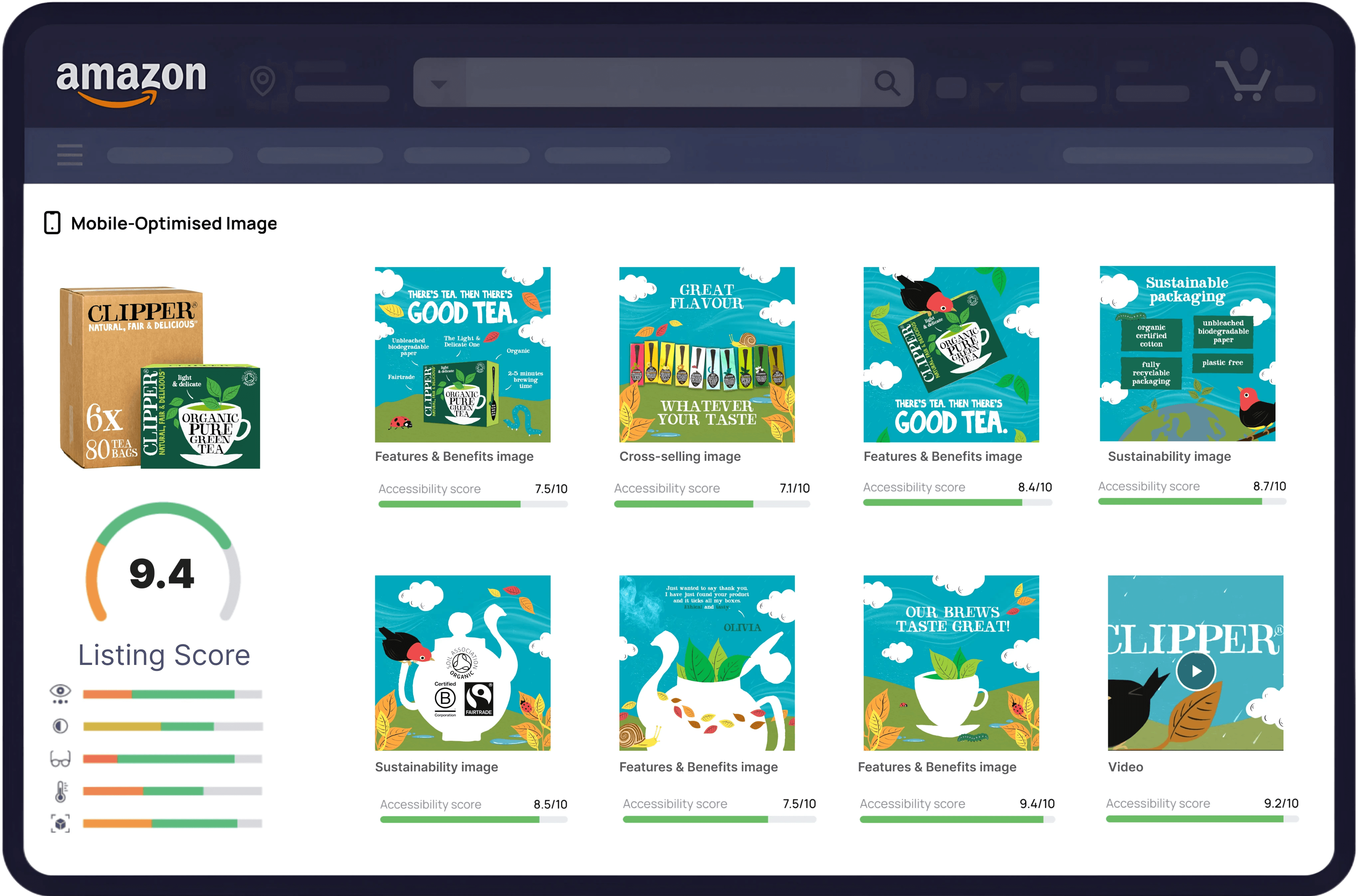 Screenshot of the main dashboard with gradients as background