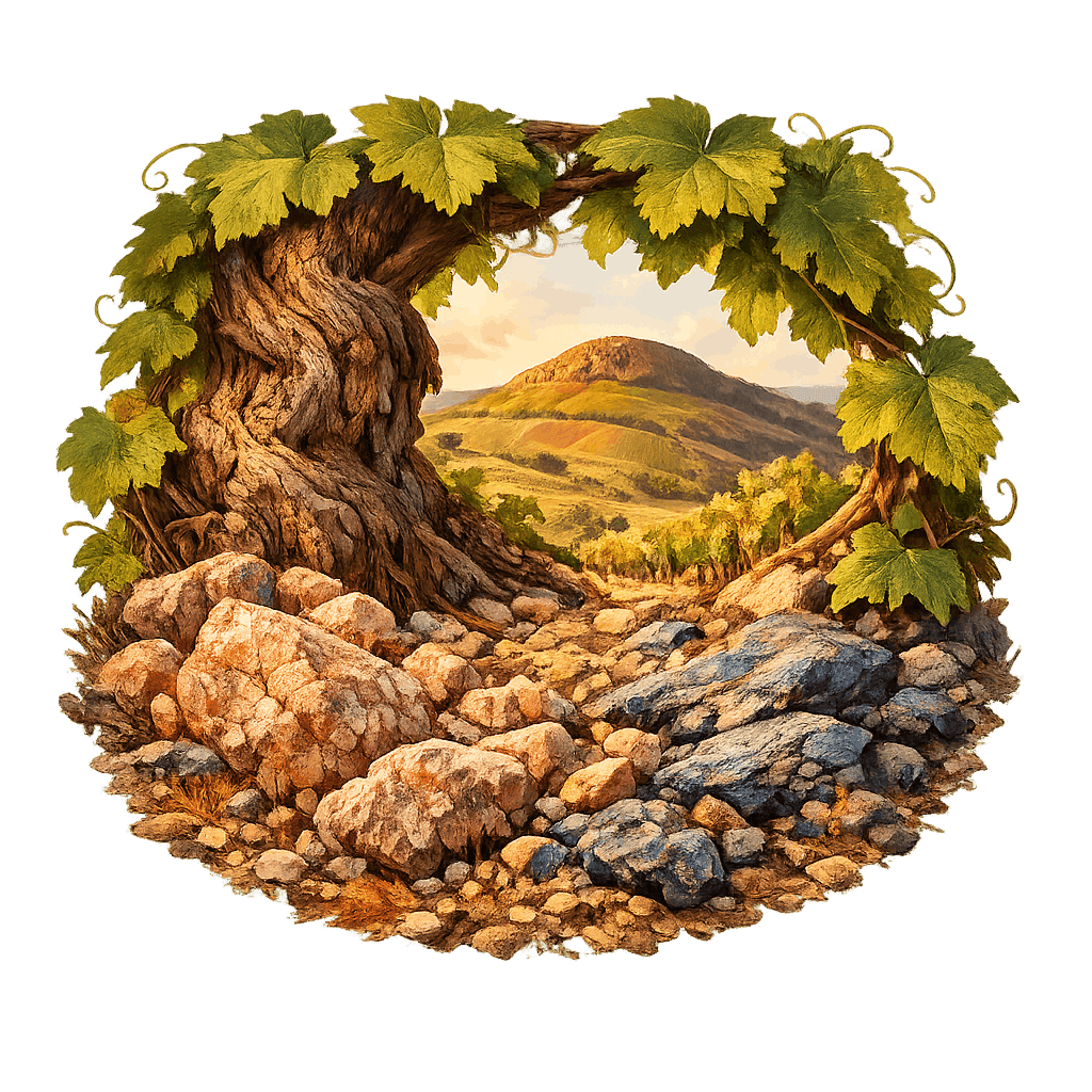 Detailed graphic of the Morgon wine region.