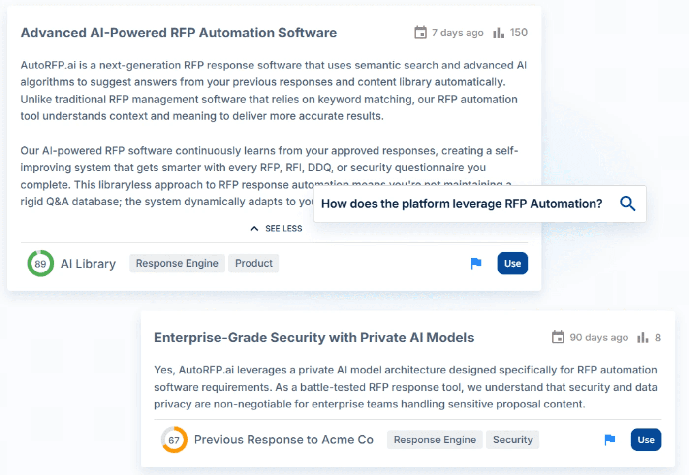 advanced ai powered RFP automation software