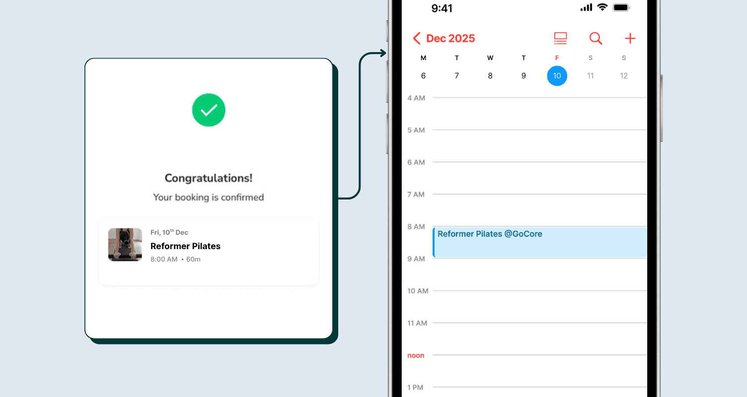 Apple calendar for fitness studios