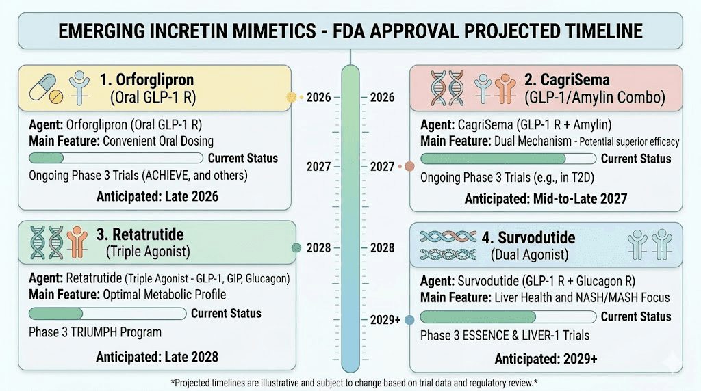 Expected FDA approval timeline for tirzepatide alternatives