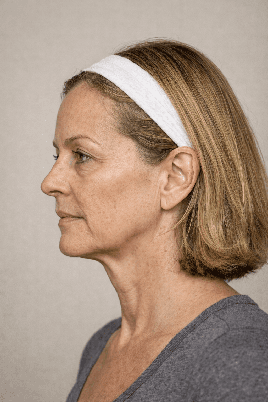 Beautiful woman washing her face