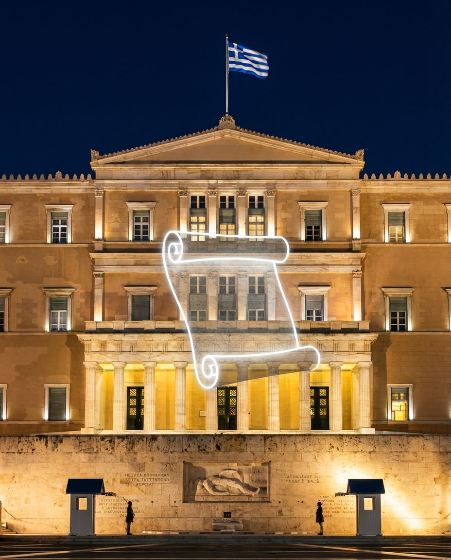 Greek Parliament building symbolizing constitutional reform.