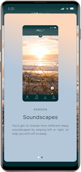 Kokoon app homescreen