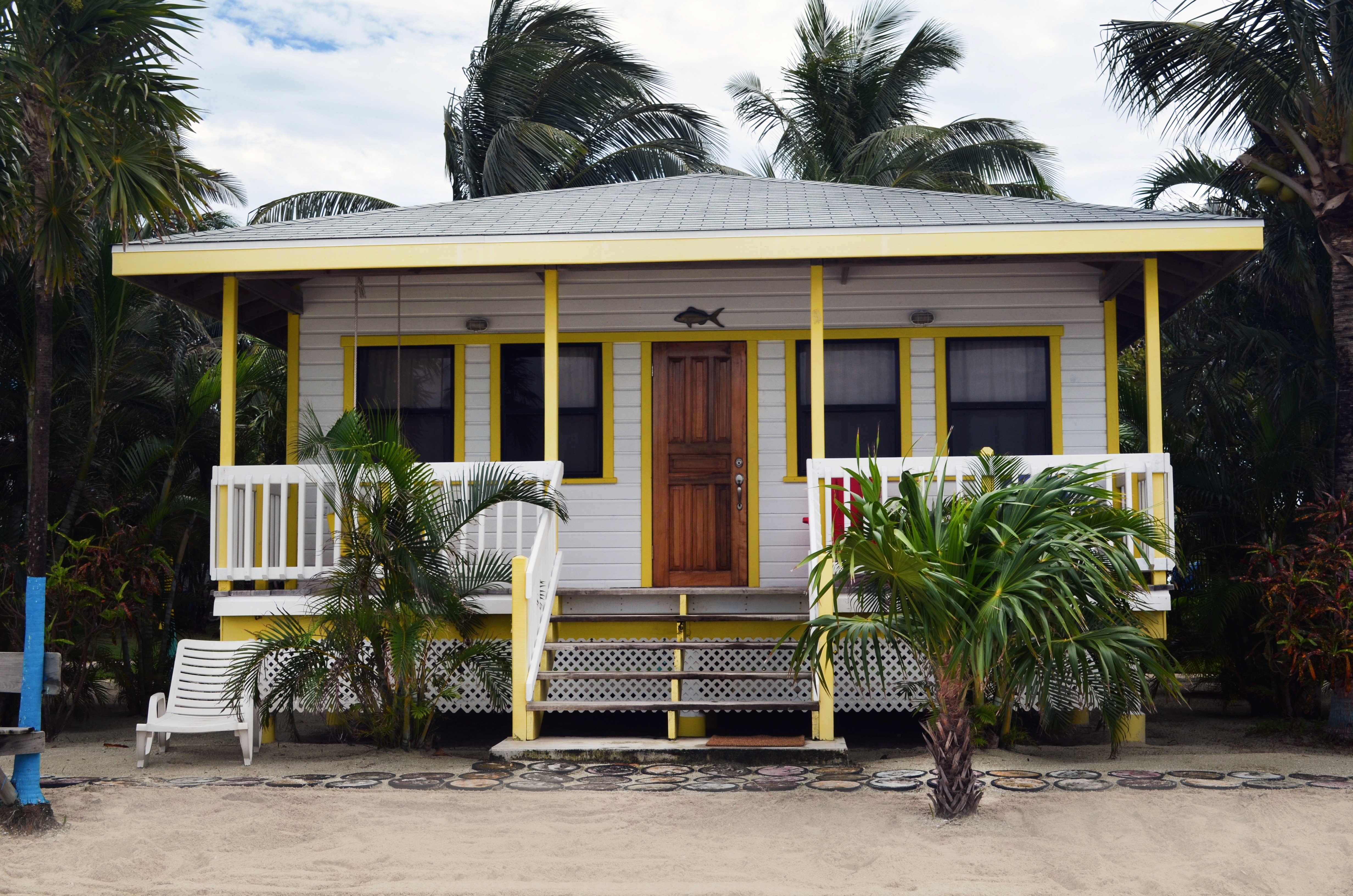 yellow bungalow house