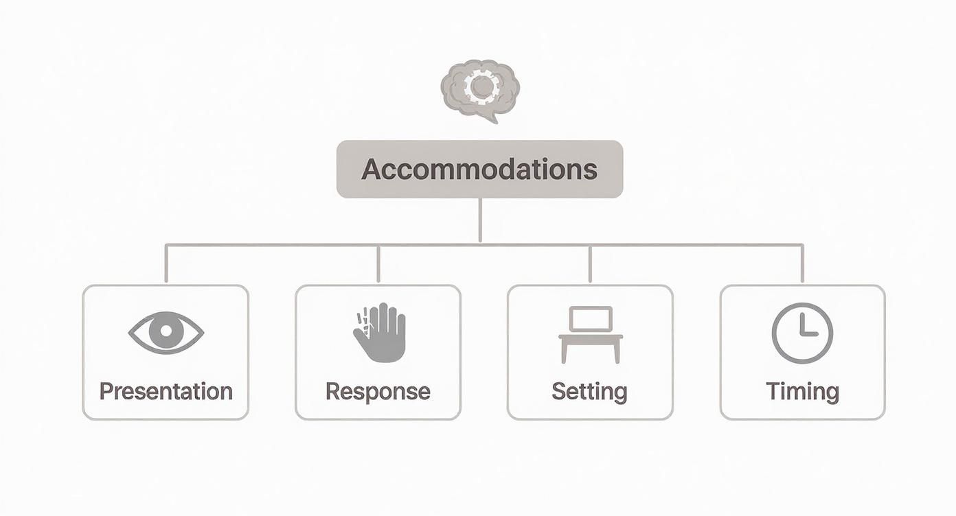 Infographic about accommodations for learning disabilities