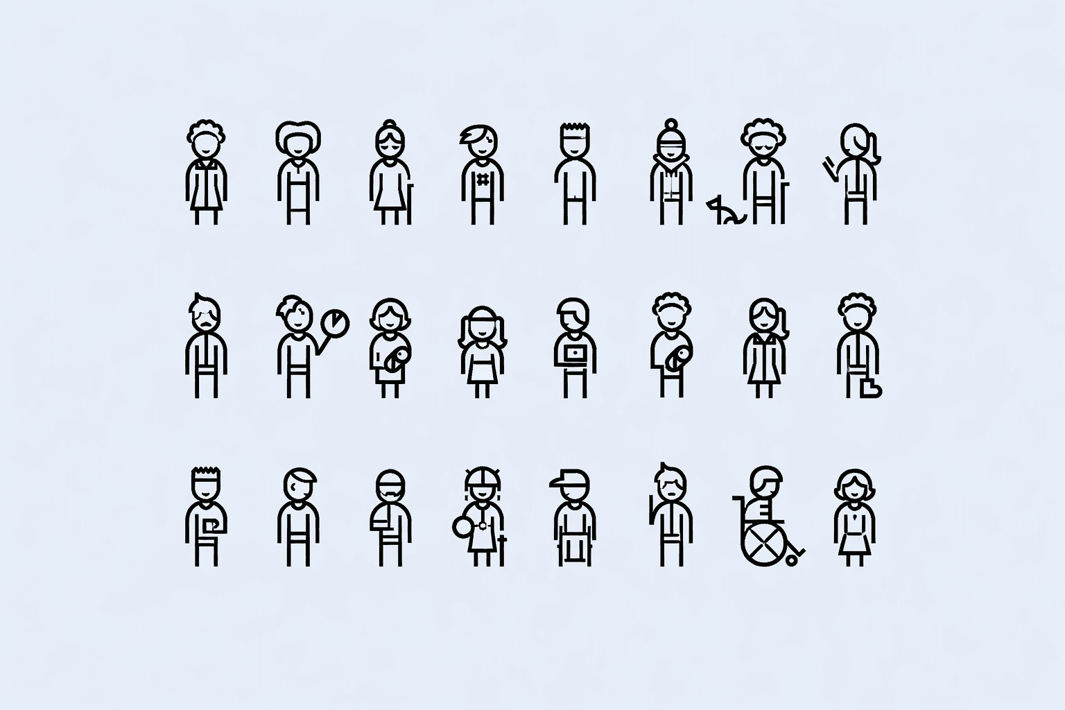 Image that presents many vulnerable conditions as icons