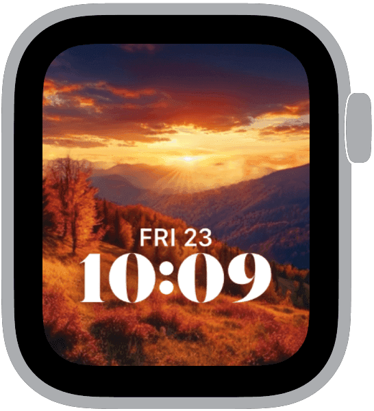 an apple watch face from the autumn sunsets collection