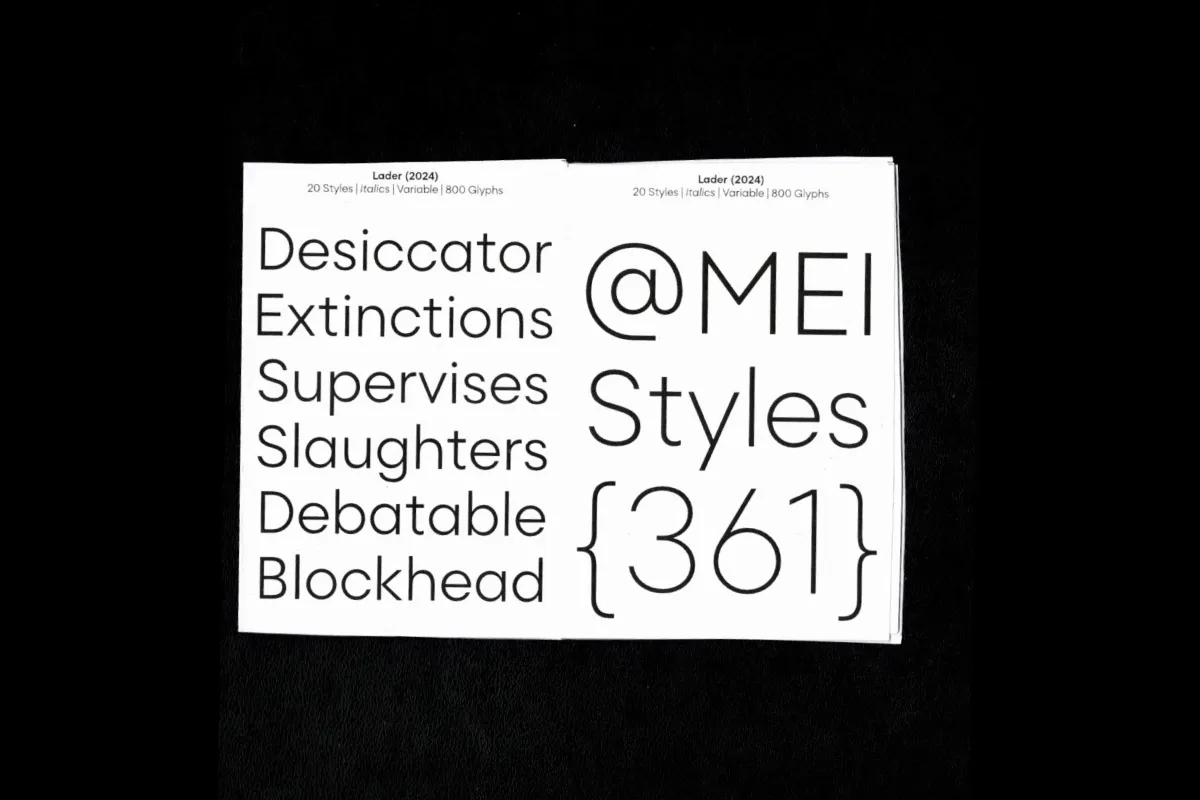 Lader in zine specimen