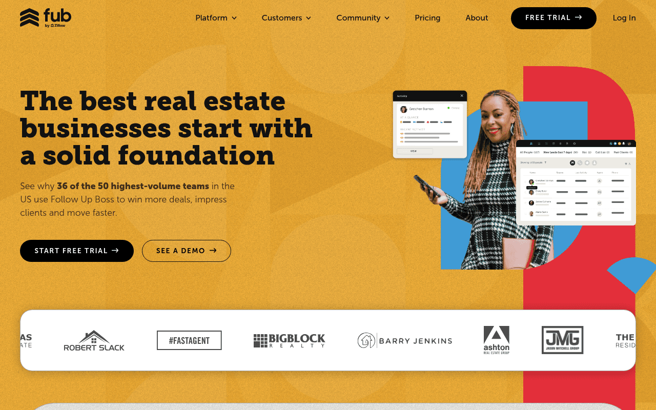 Follow Up Boss homepage screenshot