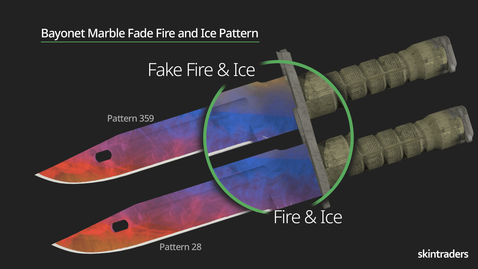 Bayonet Marble Fade Fire and Ice VS Fake Fire and Ice Comparison