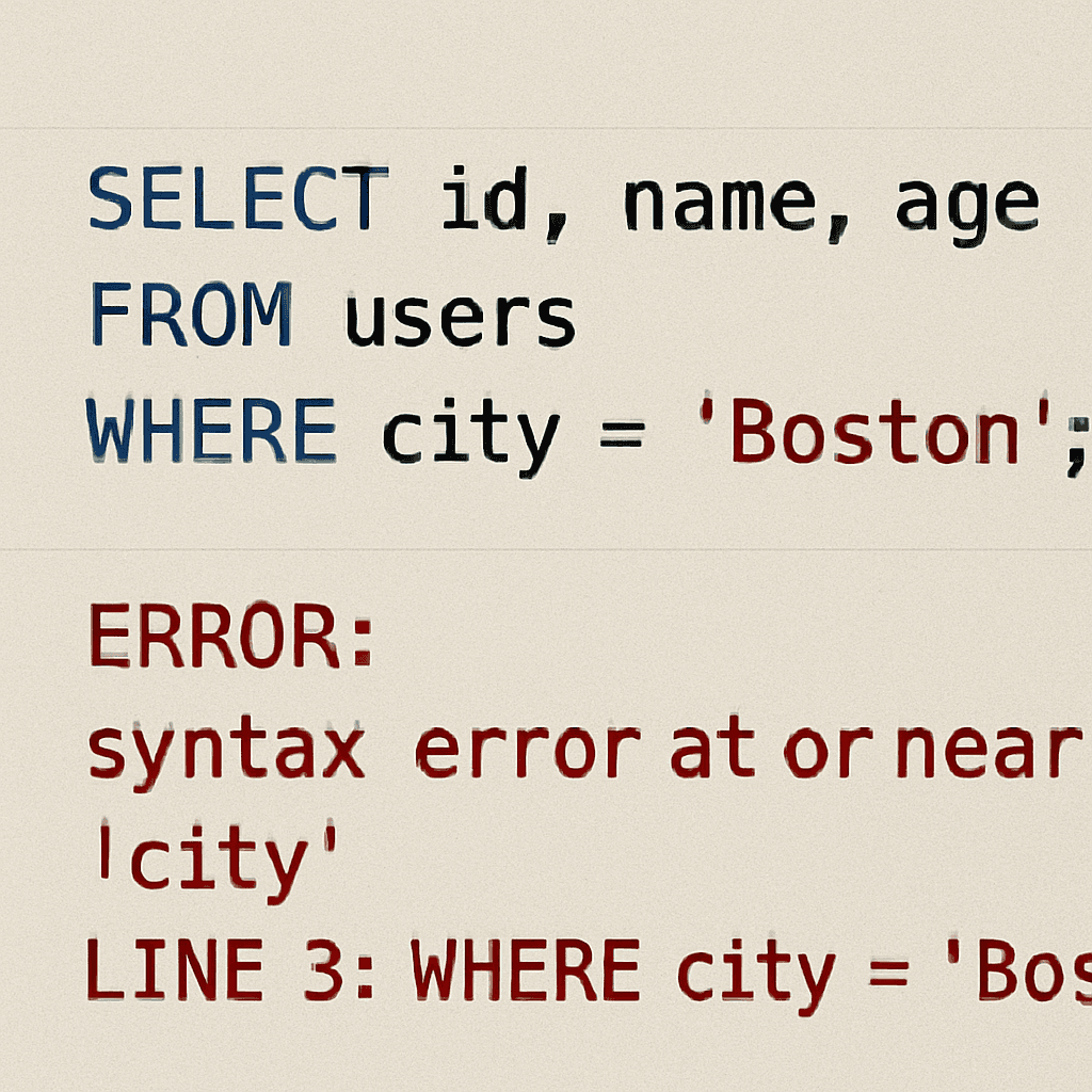 SQL syntax error example